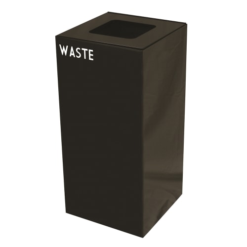 Witt Industries GeoCube 32 Gallon Recycling Receptacle, Waste and Recycle, Charcoal Black